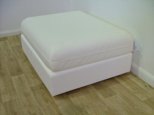 Large Leather Effect Footstool #1