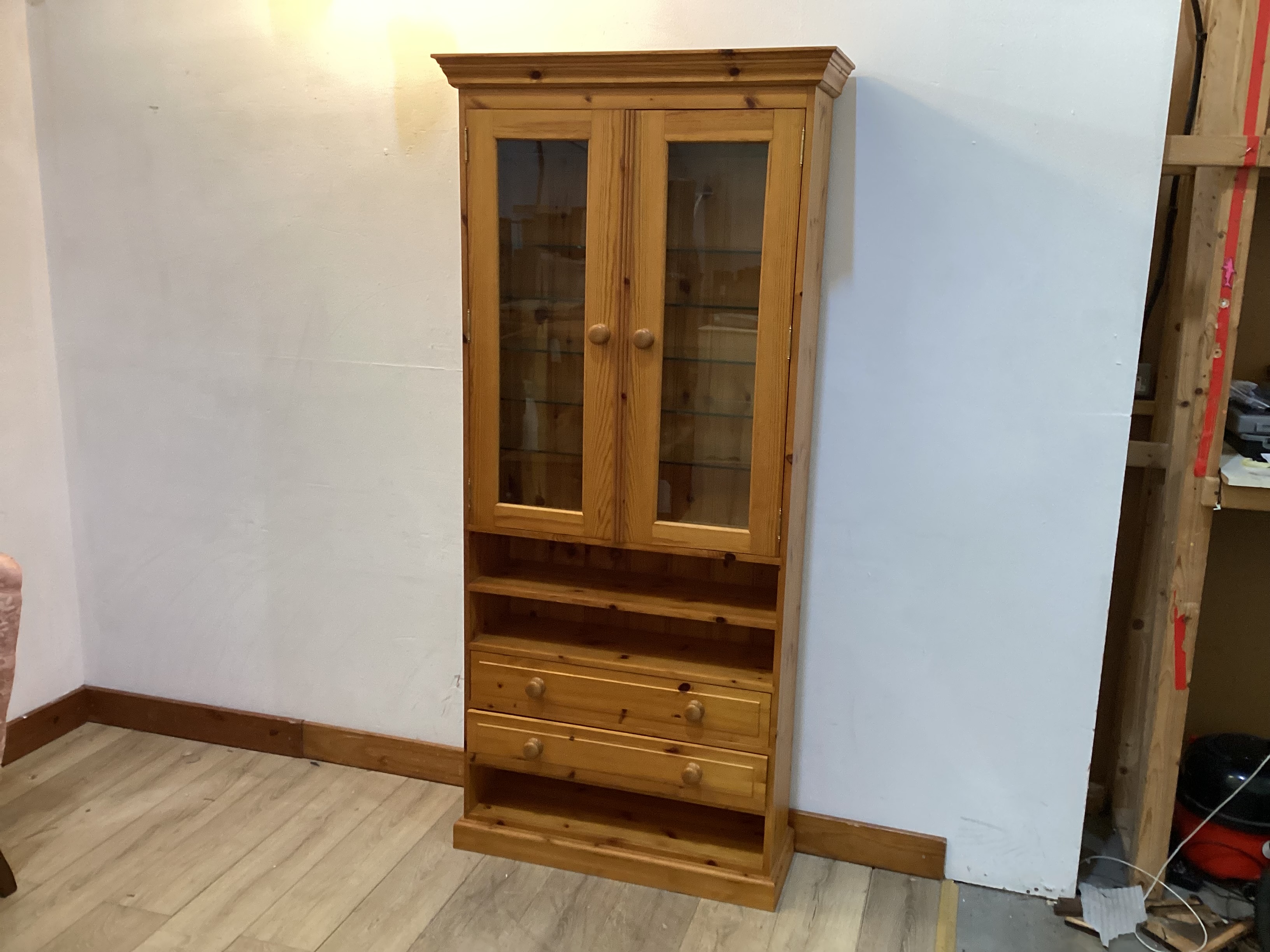 Pine Display Cabinet
